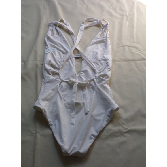 BECCA Color Code Skylar Plunge One-Piece Swimsuit Small (4-6) White NEW - Picture 11 of 12